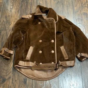 Nasty Gal Collection Women’s Faux Fur Motorcycle Jacket